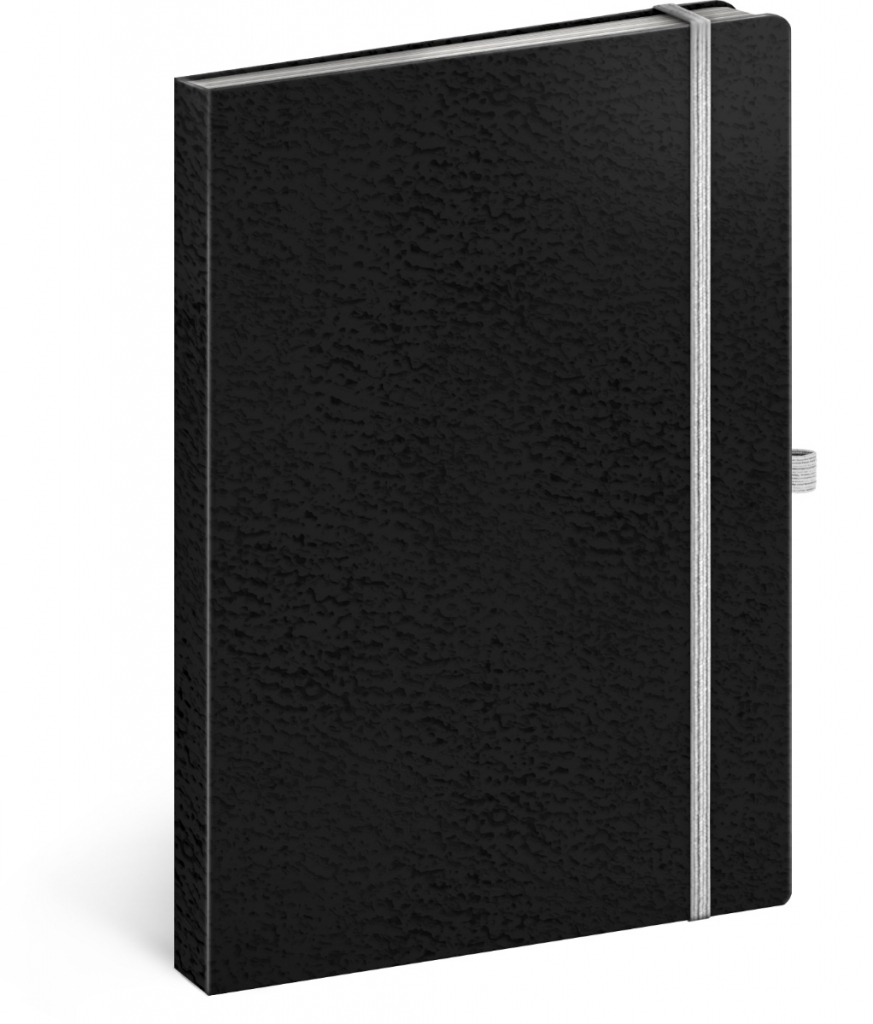 Notes Vivella Classic čierny/biely, linajkovaný, 15 × 21 cm