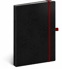 Notes Vivella Classic čierny/červený, bodkovaný, 15 × 21 cm