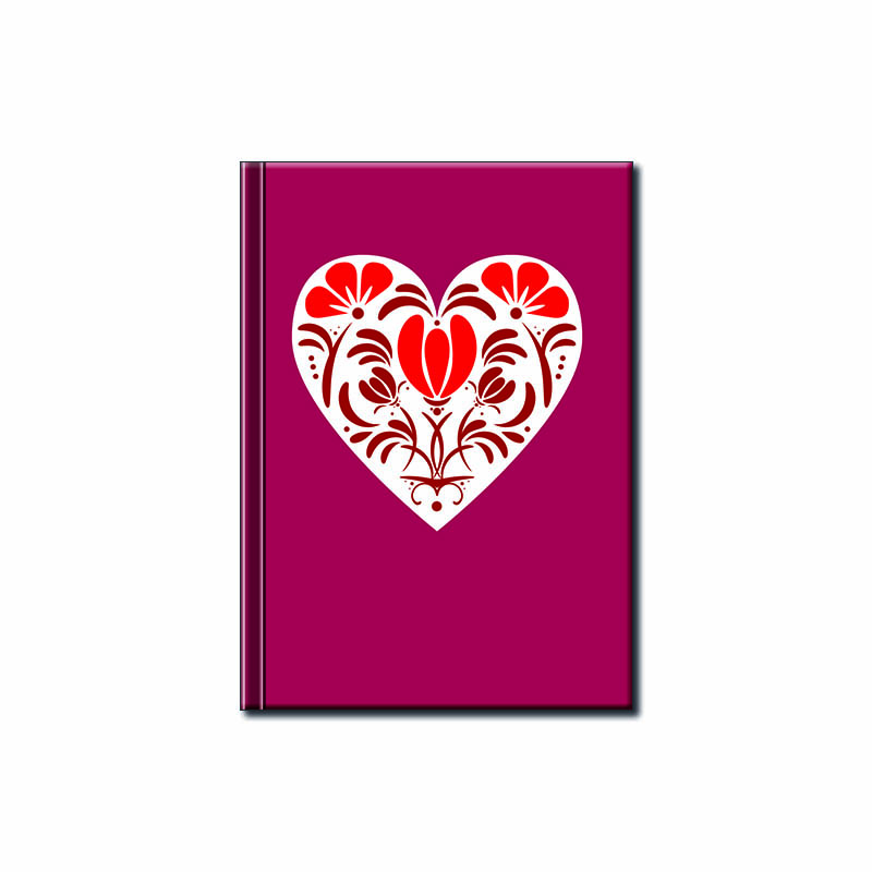 Notes Mini – Folk Srdce Červený