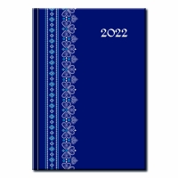 Denný Diár Print Folk Modrý 2022