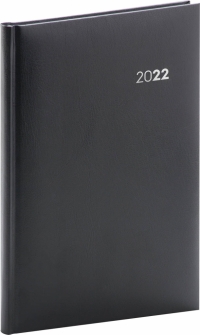 Týždenný diár Balacron 2022, čierny, 15 × 21 cm