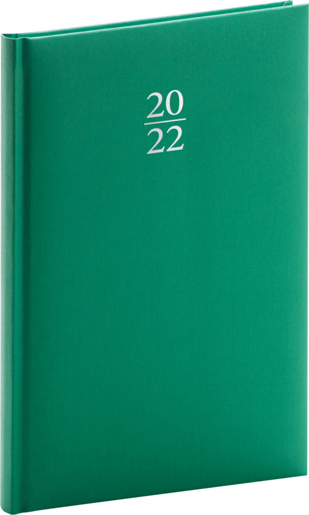 Týždenný diár Capys 2022, zelený, 15 × 21 cm