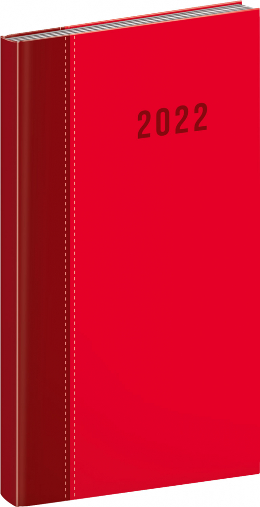 Vreckový diár Cambio Classic 2022, červený, 9 × 15,5 cm