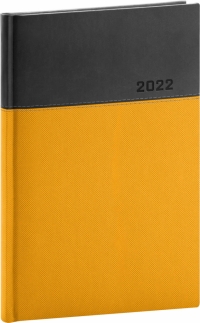 Týždenný diár Dado 2022, žlto–čierny, 15 × 21 cm
