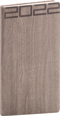 Vreckový diár Forest 2022, hnedý, 9 × 15,5 cm
