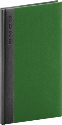 Vreckový diár Dakar 2022, sivo–zelený, 9 × 15,5 cm