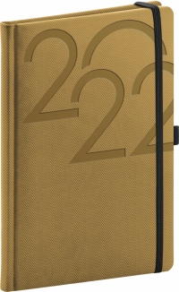 Týždenný diár Ajax 2022, zlatý, 15 × 21 cm