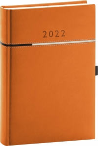 Denný diár Tomy oranžovo–čierny, 2022 15 × 21 cm