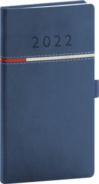 Vreckový diár Tomy modro–červený, 2022 9 × 15,5 cm