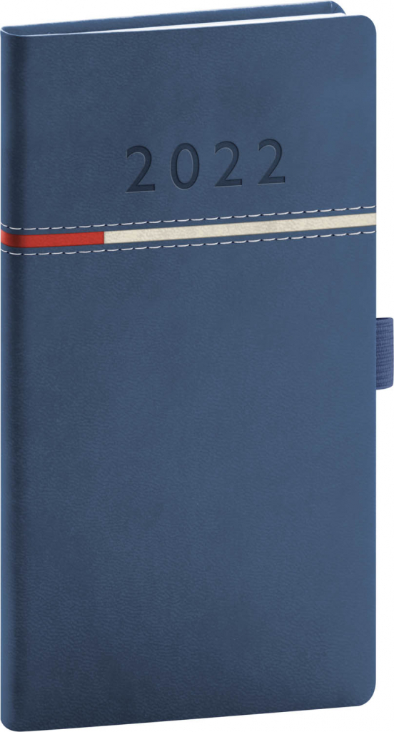 Vreckový diár Tomy modro–červený, 2022 9 × 15,5 cm