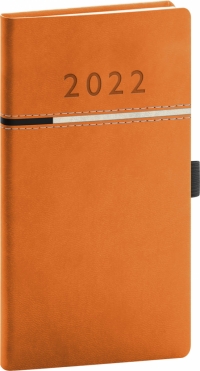 Vreckový diár Tomy oranžovo–čierny, 2022 9 × 15,5 cm