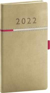 Vreckový diár Tomy béžovo–ružový, 2022 9 × 15,5 cm