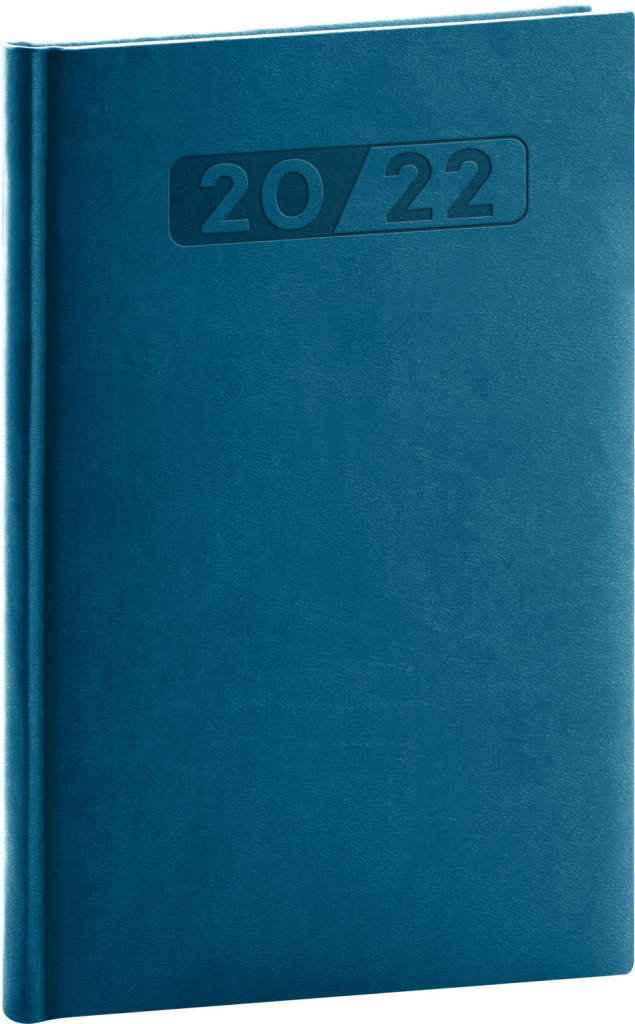 Týždenný diár Aprint 2022, petrolejovo modrý, 15 × 21 cm
