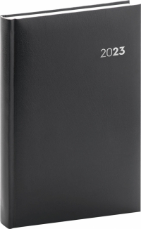 Denný diár Balacron 2023, čierny, 15 × 21 cm