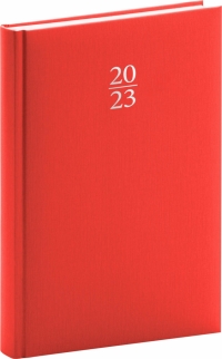 Denný diár Capys 2023, červený, 15 × 21 cm