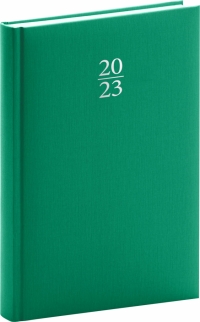 Denný diár Capys 2023, zelený, 15 × 21 cm