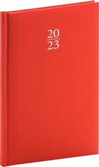 Týždenný diár Capys 2023, červený, 15 × 21 cm