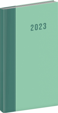 Vreckový diár Cambio 2023, zelený, 9 × 15,5 cm