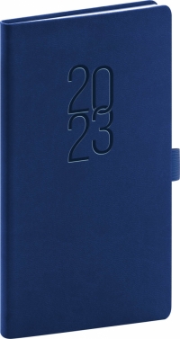 Vreckový diár Vivella Classic 2023, modrý, 9 × 15,5 cm