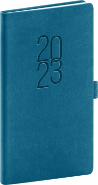 Vreckový diár Vivella Classic 2023, petrolejový, 9 × 15,5 cm