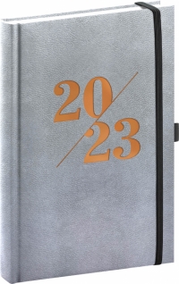 Denný diár Vivella Fun 2023, strieborný, 15 × 21 cm