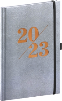 Týženný diár Vivella Fun 2023, strieborný, 15 × 21 cm