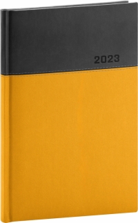 Týždenný diár Dado 2023, žlto–čierny, 15 × 21 cm
