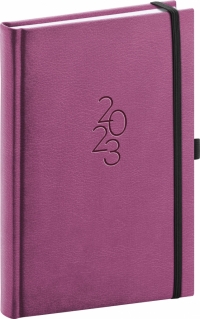 Denný diár Majestic 2023, ružový, 15 × 21 cm