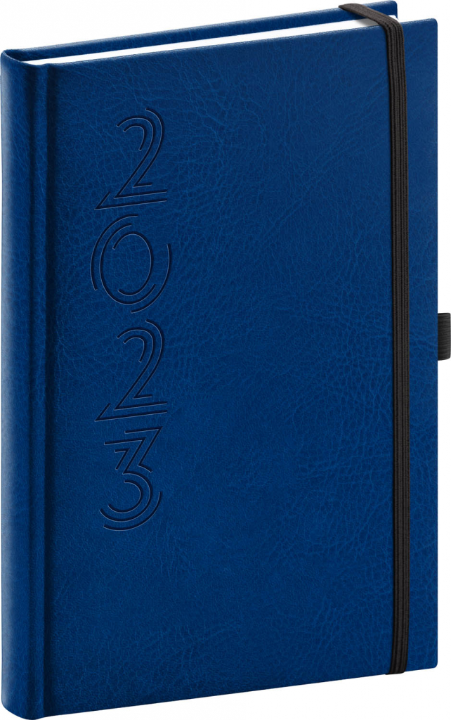 Denný diár Memory 2023, modrý, 15 × 21 cm