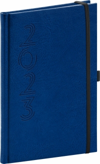 Týždenný diár Memory 2023, modrý, 15 × 21 cm
