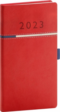 Vreckový diár Tomy červeno–modrý, 2023 9 × 15,5 cm
