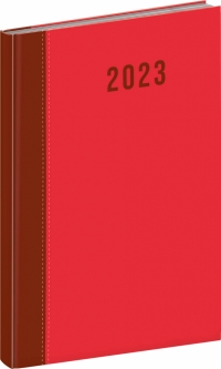 Týždenný diár Cambio 2023, červený, 15 × 21 cm