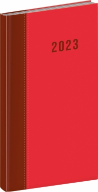 Vreckový diár Cambio 2023, červený, 9 × 15,5 cm