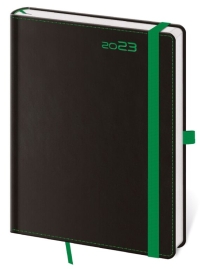 Týždenný diár B6 Black Green s pútkom