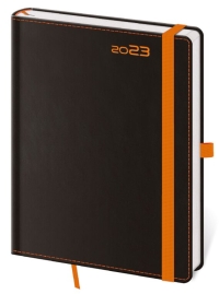 Týždenný diár B6 Black Orange s pútkom