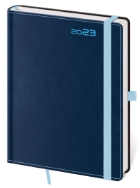 Týždenný diár B6 Double Blue s pútkom