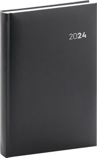 Denný diár Balacron 2024, čierny, 15 × 21 cm