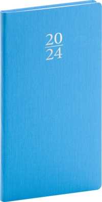 Vreckový diár Capys 2024, modrý, 9 × 15,5 cm
