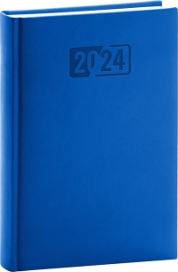 Denný diár Aprint 2024, modrý, 15 × 21 cm