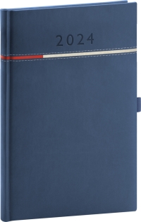 Týždenný diár Tomy modro–červený, 2024 15 × 21 cm